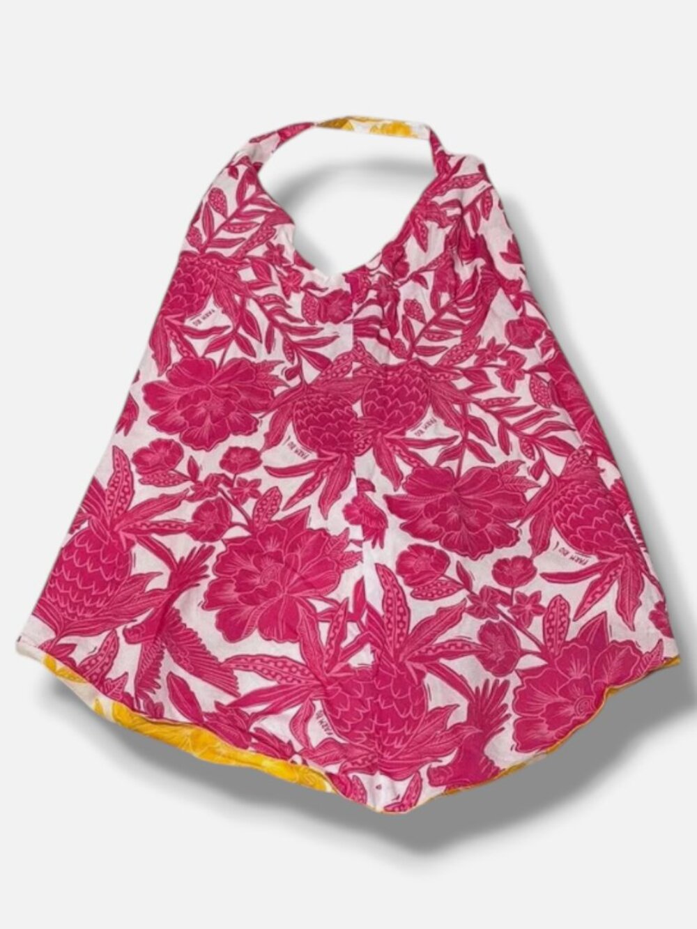 Farm Rio Women Pink Yellow One-Shoulder Coverup Top Size M